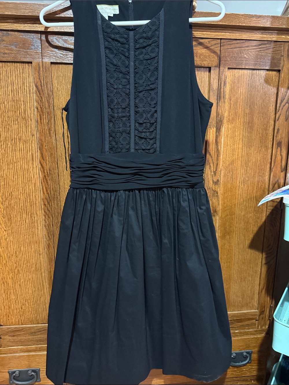 Morgan McFeeters Black Sleeveless Lace-Front Midi Dress